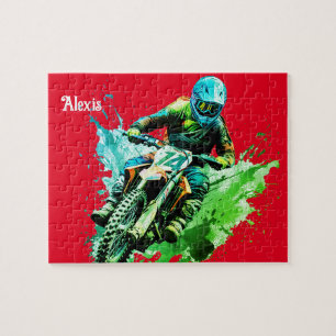 Personalisierter Name Motocross Puzzle