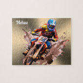 Personalisierter Name Motocross Puzzle (Horizontal)