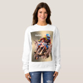 Personalisierter Name Motocross Puzzle Sweatshirt (Vorne ganz)