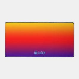 Personalisierter Name Multicolor Gelb Orange Blau Schreibtischunterlage