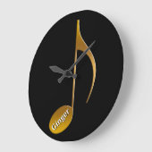 Personalisierter Name Musikalische Note | Musician Große Wanduhr (Winkel)