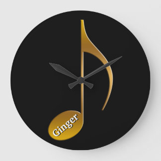Personalisierter Name Musikalische Note | Musician Große Wanduhr