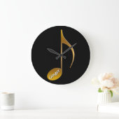 Personalisierter Name Musikalische Note | Musician Große Wanduhr (Zuhause)