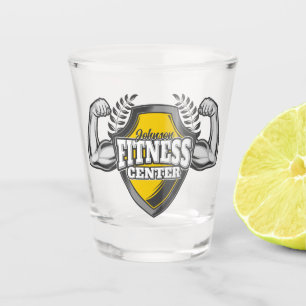 Personalisierter NAME Muskel Fitness Trainer Gym Schnapsglas