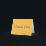 Personalisierter Name Mustard Yellow Moderne Typog Dankeskarte<br><div class="desc">Fett Typografie Moderne 50. Geburtstagspartei Custom geklappt Dankeschön Karte in stilvollem Gelb und Grau</div>
