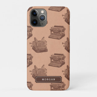 Personalisierter Name Muster Brown Vintage Schreib Case-Mate iPhone Hülle