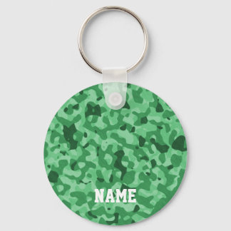 Personalisierter Name | Muster für grüne militäris Schlüsselanhänger