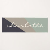 Personalisierter Name Mute Geometric Sage Taupe Yogamatte (Vorderseite (Horizontal))