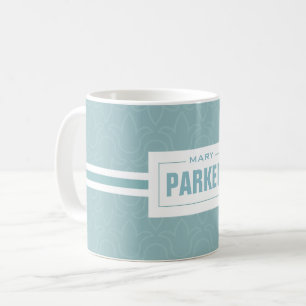 Personalisierter Name/Nachname Blumendesign Kaffeetasse