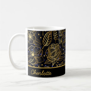 Personalisierter Name - nahtloses Gold Kaffeetasse
