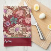 Personalisierter Name - nahtloses Muster Geschirrtuch (Viertel Falte)