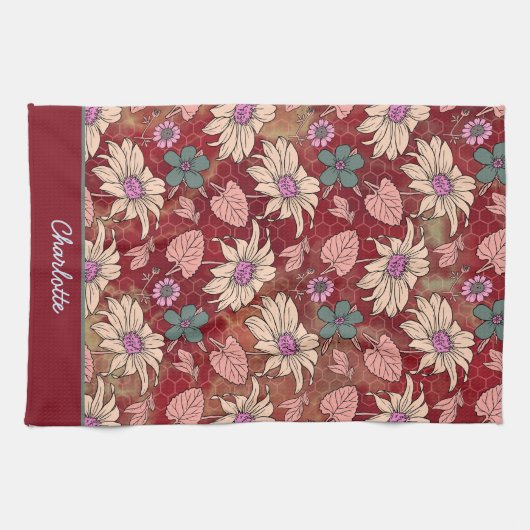 Personalisierter Name - nahtloses Muster Geschirrtuch (Horizontal)