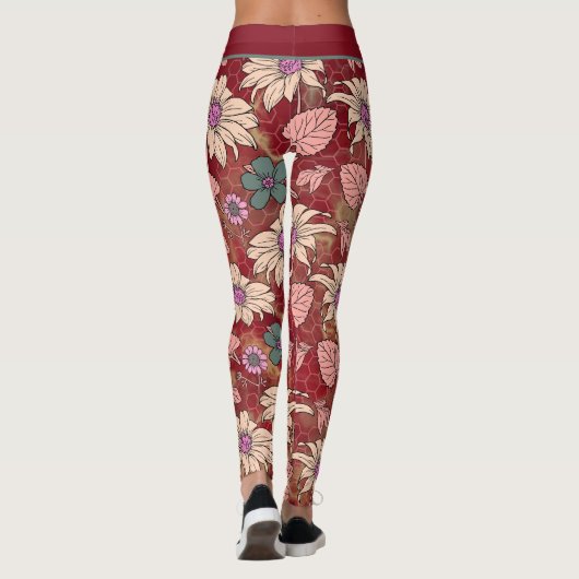 Personalisierter Name - nahtloses Muster Leggings (Rückseite)