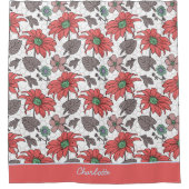 Personalisierter Name nahtloses Muster rosa Duschvorhang (Vorderseite)