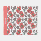 Personalisierter Name nahtloses Muster rosa Fleecedecke (Vorderseite (Horizontal))