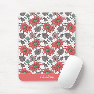 Personalisierter Name nahtloses Muster rosa Mousepad