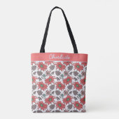 Personalisierter Name nahtloses Muster rosa Tasche (Rückseite)
