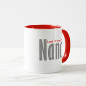 Personalisierter Name "Nancy" in Schwarz und Rot Tasse (VorderseiteRechts)