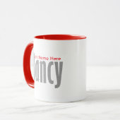 Personalisierter Name "Nancy" in Schwarz und Rot Tasse (Vorderseite Links)