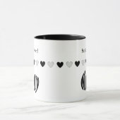 personalisierter Name "Nancy", Schwarz-Weiß-Herz Tasse (Zentrum)