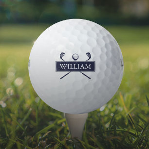 Personalisierter Name Navy Blau Clubs Golfball