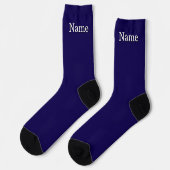 Personalisierter Name Navy Blau Socken (Linkes Detail)