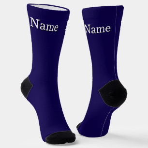 Personalisierter Name Navy Blau  Socken