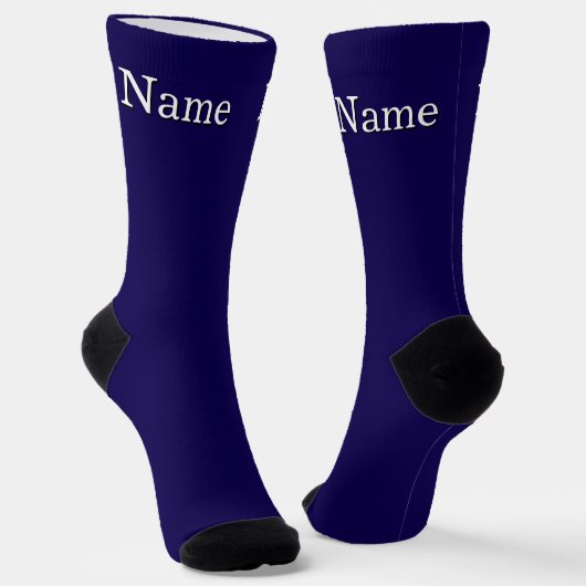 Personalisierter Name Navy Blau Socken (Gewinkelt)