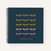 Personalisierter Name Navy Blue Butterfly Moth Nat Notizblock (Vorderseite)