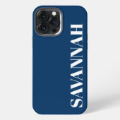 Personalisierter Name Navy Blue iPhone Hülle (Rückseite)