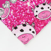 Personalisierter Name Nebel Hot Rosa Glitzer Kuh K Fleecedecke (Ecke)