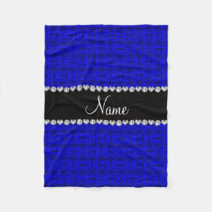Personalisierter Name Neon Blue Moroccan Trellis Fleecedecke