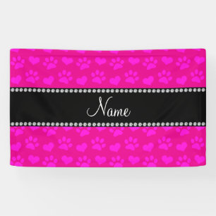 Personalisierter Name Neon heißen rosa Herzen und Banner