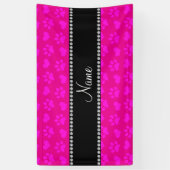 Personalisierter Name Neon heißen rosa Herzen und  Banner (Vertikal)