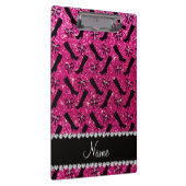 Personalisierter Name Neon Hot Rosa Glitzer Stiefe Klemmbrett (Rechts)