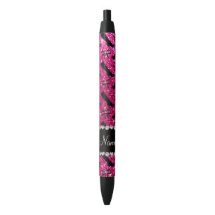 Personalisierter Name Neon Hot Rosa Glitzer Stiefe Kugelschreiber