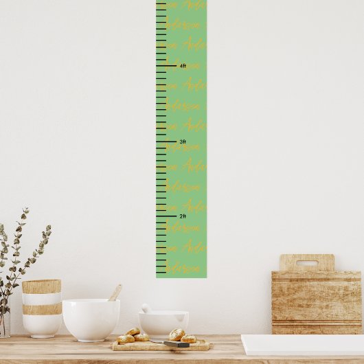 Personalisierter Name Niedlich Baby Boy Growth Cha Poster (Küche)