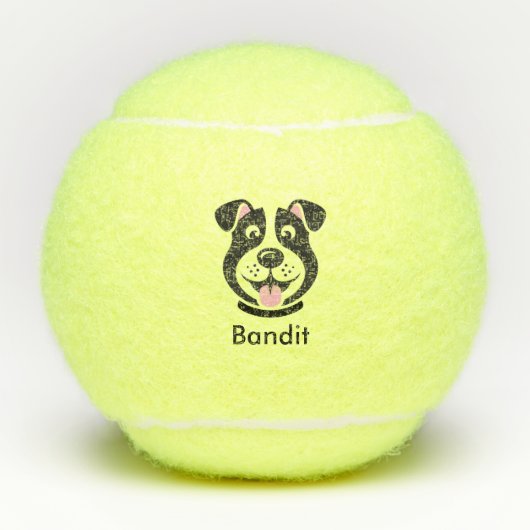 Personalisierter Name Niedlich Black Dog Tennis Ba Tennisbälle (Vorderseite)