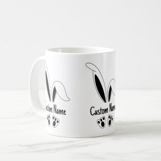 Personalisierter Name Niedlich Bunny OsterOstern Kaffeetasse (Vorderseite Links)