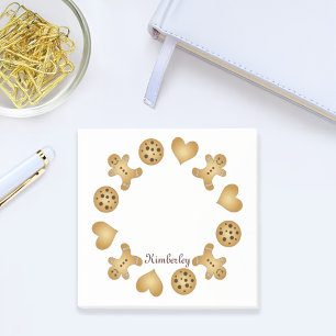 Personalisierter Name Niedlich Cookie Gingerbrot M Post-it Klebezettel