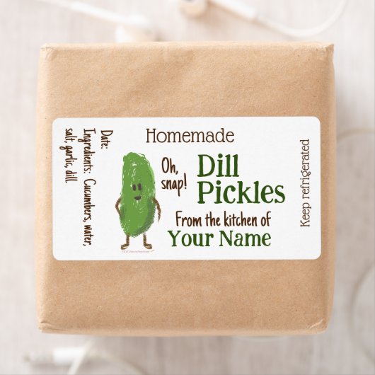Personalisierter Name Niedlich Cucumber Pickles, h (Insitu)