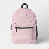 Personalisierter Name Niedlich Hearts Girl Backpac Bedruckter Rucksack (Vorderseite)