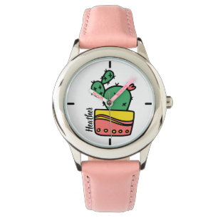 Personalisierter Name Niedlich Kaktus Kids Watch Armbanduhr