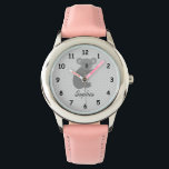 Personalisierter Name niedlich Koala Bär rosa Mädc Armbanduhr<br><div class="desc">Personalisierter Name niedlich koala Bär rosa Mädchen beobachten. Personalisierbare Armbanduhren für Kinder. Girly Birthday oder Weihnachten Geschenk Idee für kleine Mädchen. Australische Wildtier Vektordesign. Machen Sie Ihren eigenen Zeitmesser für Tochter, Enkelin, Enkelkind usw. Fügen Sie Ihren eigenen individuelle Name oder Monogramm Kinderbriefe hinzu. Graue Polka weist ein Hintergrundmuster auf. Schrift-Typografie-Vorlage....</div>