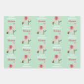 Personalisierter Name Niedlich Llama Cactus Birthd Geschenkpapier Set (Vorderseite 3)