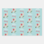 Personalisierter Name Niedlich Llama Cactus Birthd Geschenkpapier Set (Vorderseite)