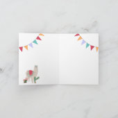 Personalisierter Name Niedlich Llama Cactus Birthd Karte (Innenseite)