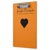 Personalisierter Name Niedlich moderne Script Oran Klemmbrett (Links)