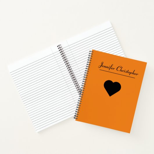 Personalisierter Name Niedlich moderne Script Oran Notizblock (Innenseite)