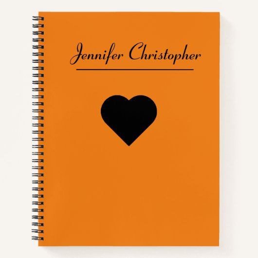 Personalisierter Name Niedlich moderne Script Oran Notizblock (Vorderseite)